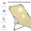 Reclining Sun Lounger Chair Folding Camping Bed with 4-Position Adjustable Backrest, for Travel Indoor Outdoor Office Fishing, Beige