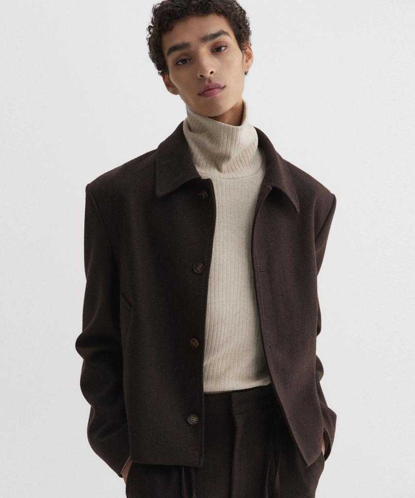 Dnsr Wool Crop Blouson Brown