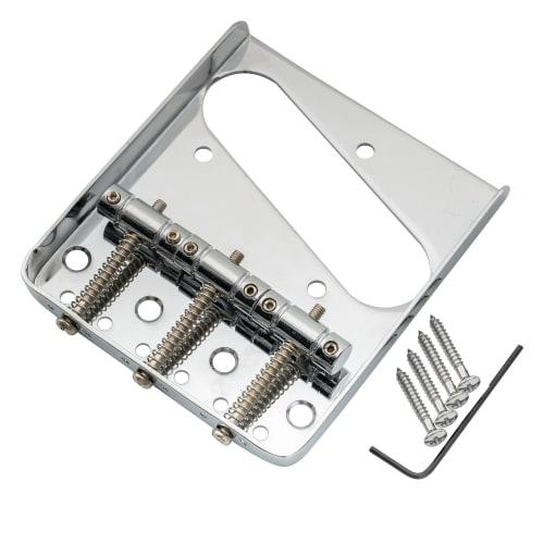Musiclily Basic Бридж для Telecaster в винтажном стиле с шагом 10,8 мм и 3-мя седлами для электрогитар TL, хром