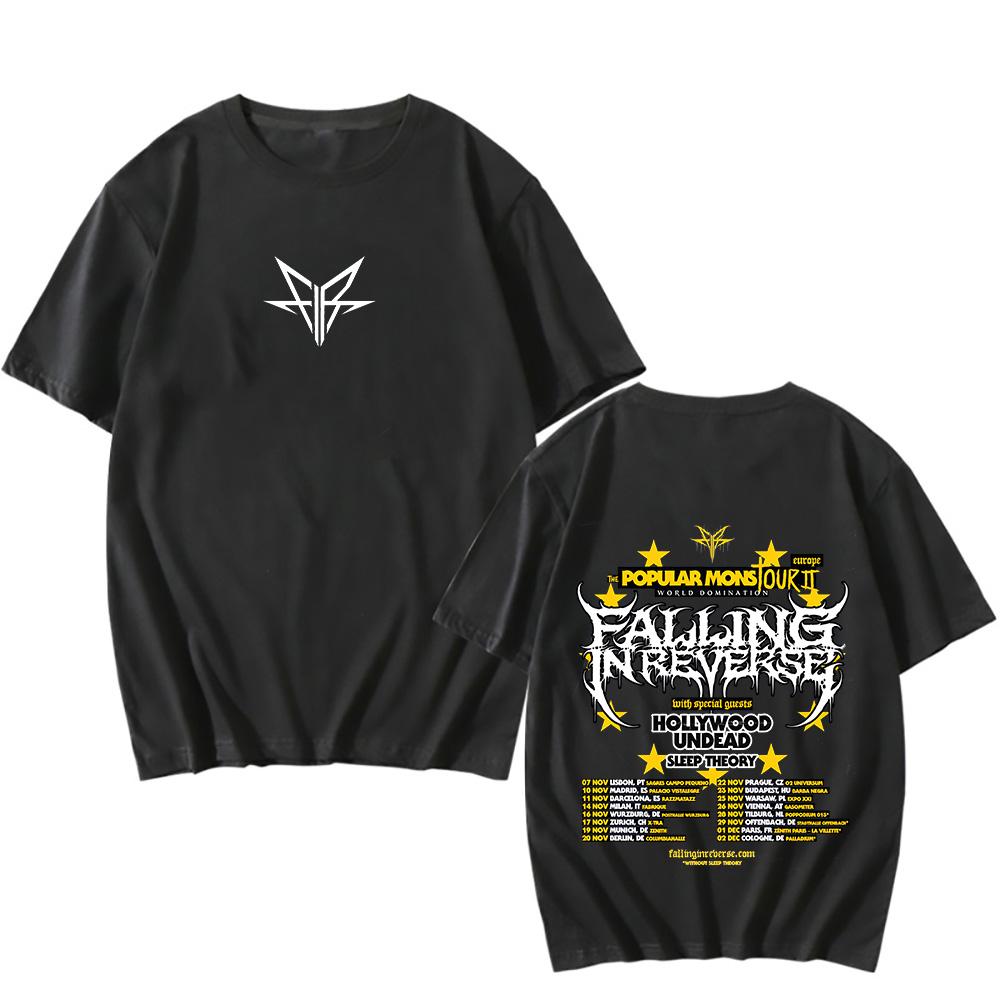 Falling in Reverse Популярные футболки Mons Tour для женщин/мужчин Новый дизайн футболки Funko Pop с круглым вырезом Хлопковая одежда Тенденции