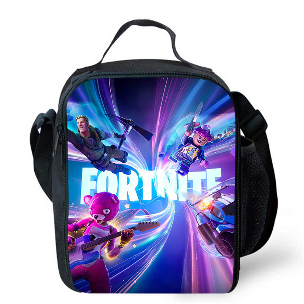 Милый утепленный ланч-тоут Fortnite, Мужской и женский, для детей 5-8 лет, Портативная сумка для хранения еды с принтом для начальной школы