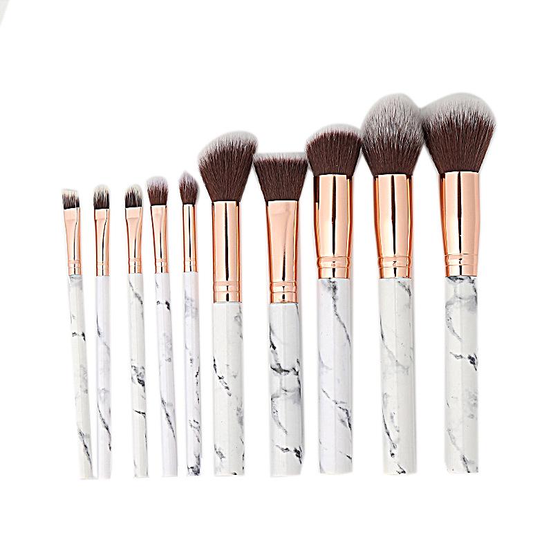 Makeup Brush Portable Marble 10 Makeup Brush Set Full Blush Brush Beauty Tools Eye Shadow Brush Set Brush