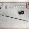 Steel Barbell 180 cm diameter 50 mm with 2 Clips Load 200 kg Weight Training Bar for diameter 5 cm Plates Fitness