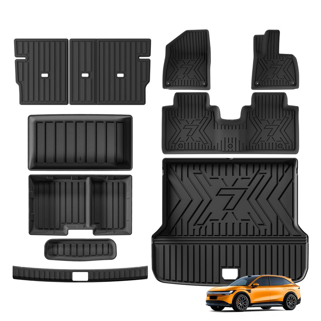 Smabee Right Drive for Zeekr 7X RWD 2026 2025 (Not Fit AWD) All -Weather Floor Mats Seat Back Protector Storage Tray Black