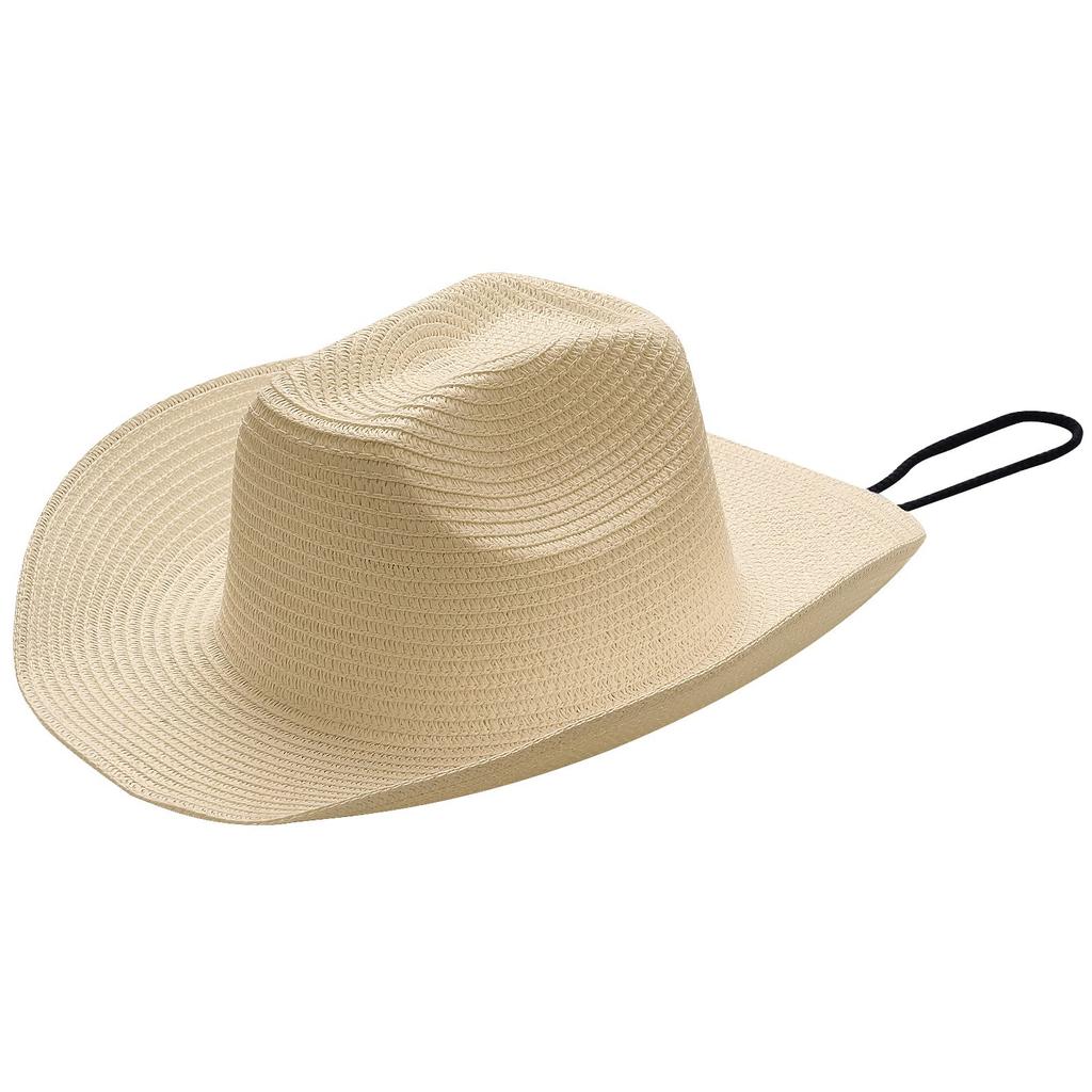 CLAPE Straw Hat with Wide Brim and Chin Breathable and Popular Cowboy Hat for Outdoor and the Beach Men's Strap, Quick-Drying, Activities, Cycling,