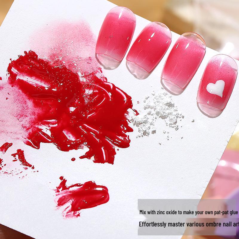 Mini Tofu Block Sponge Nail Art Tool Set: Gradient Ombre Blush Nails with Metal Grabber Clips