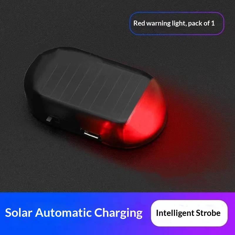 1Pc Solar Powered Dummy Car Security Light No Wiring Wireless LED Fake Alarm Flashing Lamp Anti-Theft for SUV Truck Van Parking