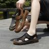 Кожаная модная прогулочная обувь, мужские элитные брендовые дышащие роскошные сандалии, универсальные мужские уличные лоферы, новые пляжные мужские сандалии