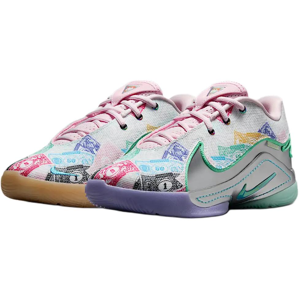 Monopoly X Nike LeBron 22 QS GS Currency Kids Sneakers Multi-Color White Green-Glow HV6873-100