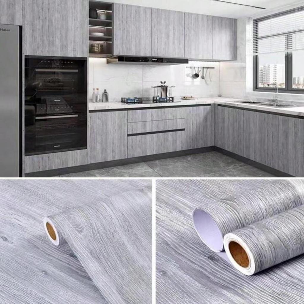 Ширина 80 см ПВХ Водонепроницаемые Самоклеящиеся Обои Стена в Рулоне Мебель Шкафы Виниловая Пленка Наклейка с Текстурой Дерева для Домашнего Декора