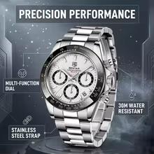 BENYAR1659 Men's Quartz Watch Business Luxury Chronograph Men's Sports Watch Stainless Steel Waterproof Watch