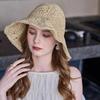 Fashion UV Protection Sunscreen Straw Hats Foldable Breathable Bucket Cap Lightweight Crochet Sun Cap Female Fashion