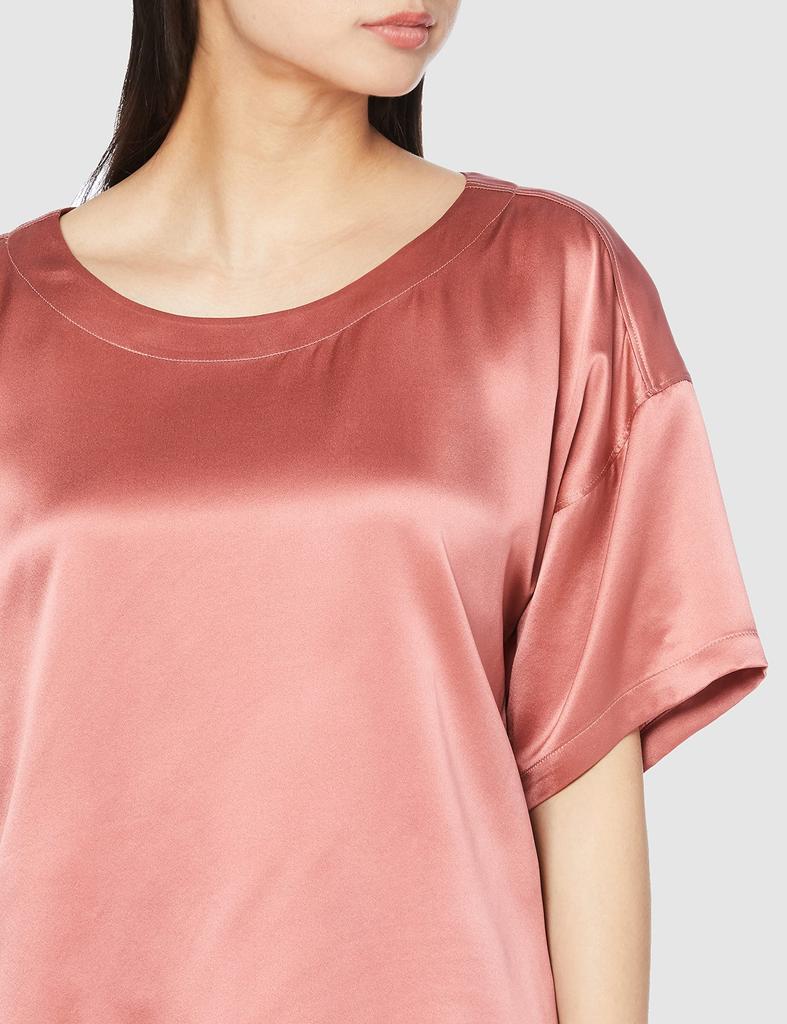 Пижама Kaimin Navi Sleep Navi Шелковые брюки с коротким рукавом и короткой длиной, шелковый атлас, розово-розовый [Gunze] 100% женские