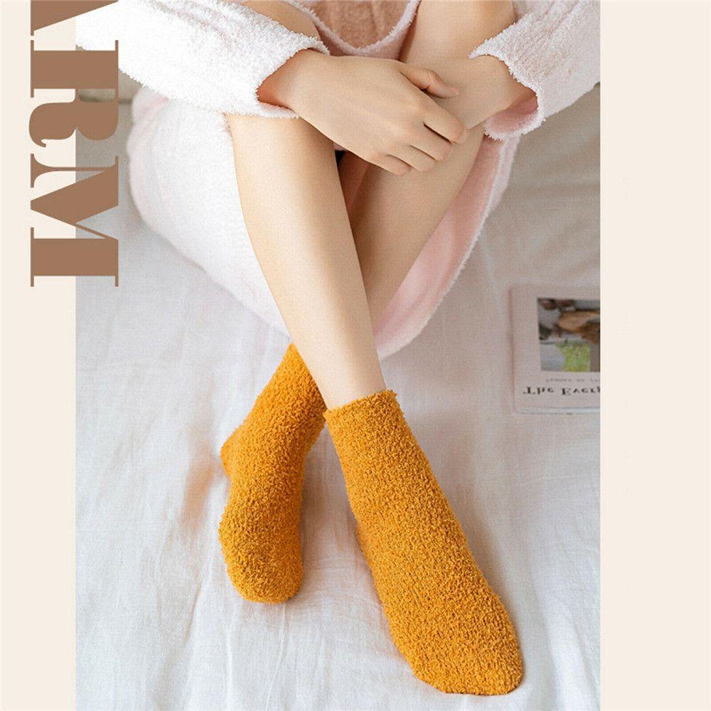 Christmas Gift Winter Warm Breathable Soft Coral Velvet Socks Bed Floor Fluffy Cosy Sleep Socks