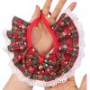 Christmas Jingle Bell Pet Snood: Organza Lace Cat & Dog Collar Scarf