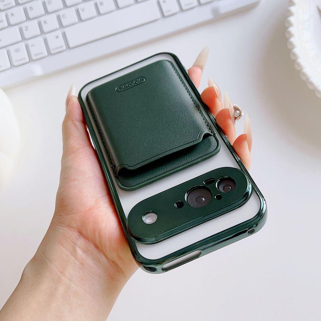 Магнитный чехол Gold Shield для Google Pixel 10 Pro с CD-узором и держателем для карт - Защита от падений