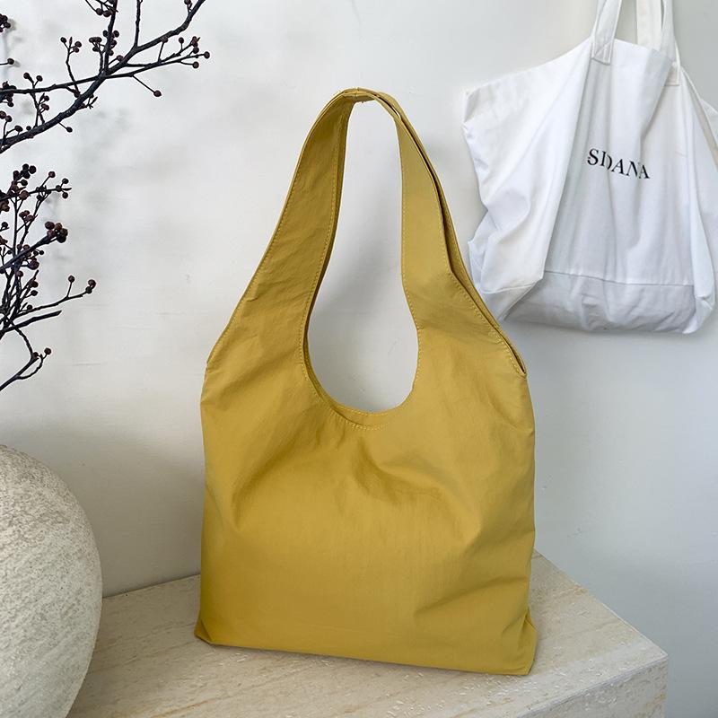 Large-capacity Tote Bag Women's New Simple Solid Color Versatile Lazy Leisure Commuting Shopping Cloth Bag Shoulder Bag