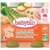 Petit Pot Bébé Pomme De Terre Petits Pois Jambon - Bio - Babybio - 2x200g - Dès 8 Mois