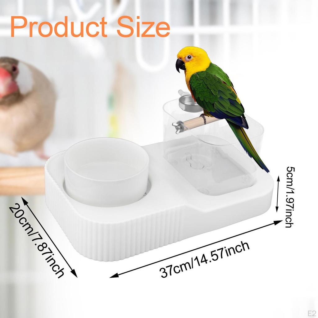 Bird Toilet Desktop Inside Cage Stylish Versatile Creative with Ceramic Bath Bowl Feeder Cup