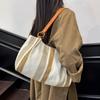Вместительная наплечная сумка, новая простая повседневная сумка-тоут в вертикальную полоску, модная сумка с контрастными цветами