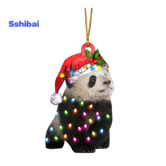 Рождественские подвесные украшения в виде животных Коза Утка Кошка Панда Корова Акриловый многоразовый праздничный декор Рождественская елка Орнамент Подвеска Праздничные принадлежности Подарок