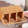 Large Capacity Silverware Holder with Handle Woven Cutlery Organizer  Dormitory