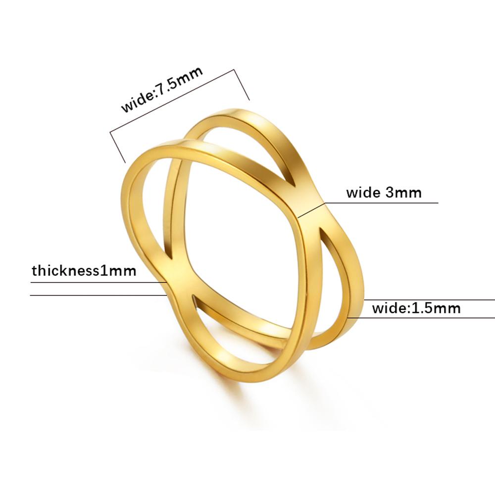 Cazador Stainless Steel Geometric Cross Rings for Women Minimalist Gold Color Finger Rings 2026 Jewelry Mother Day Party Gift