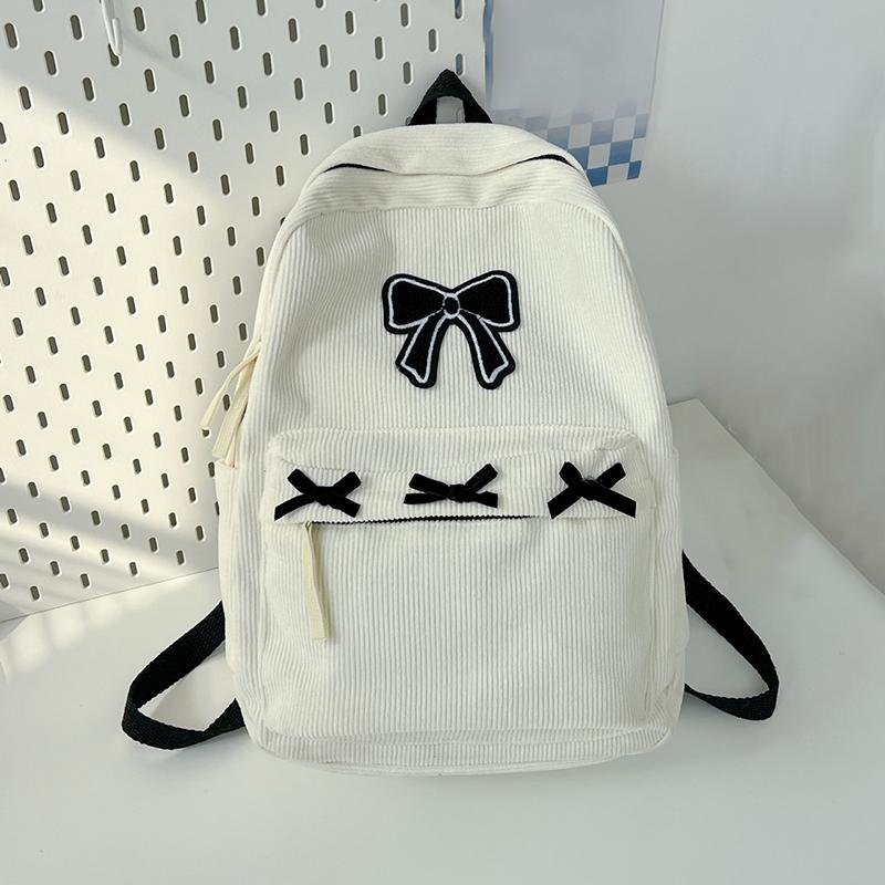 Милые рюкзаки с бантиком в эстетичном стиле, легкие школьные ранцы, студенческий рюкзак в милом стиле для девочек, женский вельветовый колледжный мочилас KTY