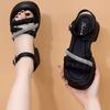 New Women's Sandals One-word Buckle Summer Sweet Fashion Thick-soled Non-slip and Thin Versatile Open-toed Shoes