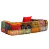 2 Seater Modular Pouf with Patchwork Fabric