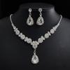 Fashion Versatile and Simple, Popular Jewelry Full of Diamonds, Flower Water Drop Earrings, Necklace Set for Women