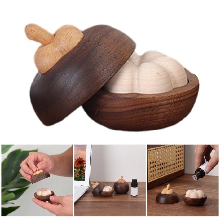 Wood Essential Oil Diffuser Mangosteen Shape Aromatherapies Diffuser for Home Office Bedroom Car Decors Oil Diffusers