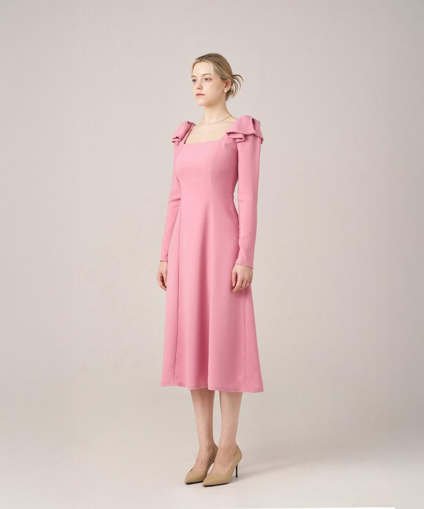 Scus Square Audrey Ribbon Dress_Rose Pink