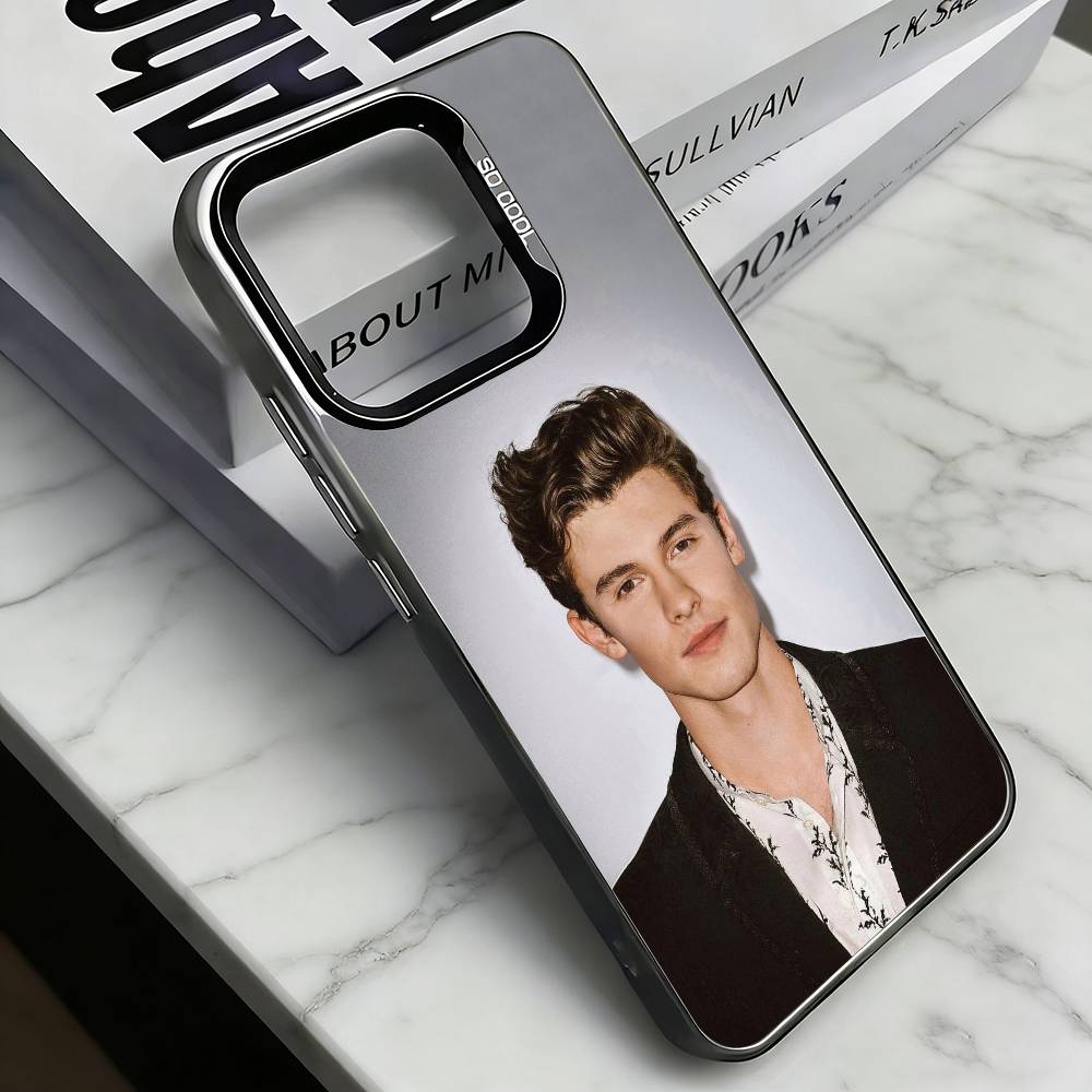 Чехол для телефона S-Shawn M-Mendes для iPhone 17,16,15,14,13,12,11 Plus,Pro Max,XS, Цветной Посеребренный Внутренний Чехол
