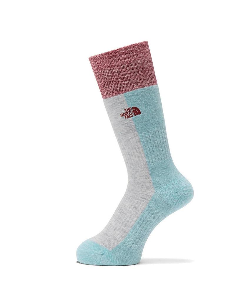 The North Face Crew Meld Size XS Trekkers' Socks, Gray/Point Red,