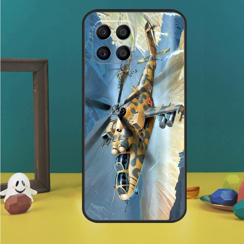 Кейс для вертолета Ми-24 «Крокодил» для Honor X9a X8a X8b X9b X9c X8 X9 50 70 90 Lite Honor 200 Lite Magic 7 5 6 Pro Чехол
