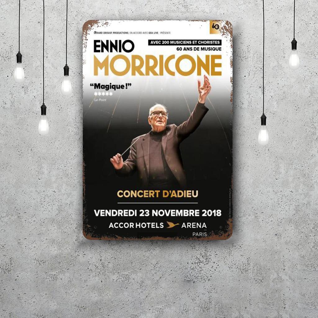 ennio morricone Classic Poster Rusty Metal Plaque Retro Decorative Plate Bar Man Cave Garage Club Metal Sign Wall Decoration