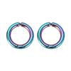 Cool Colorful Small Stud Earrings for Women Men Piercing Stainless Steel Circle Hoop Earrings Punk Girl Dangle Earrings