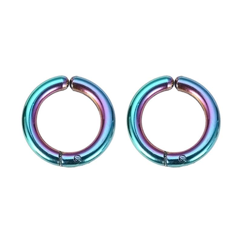 Cool Colorful Small Stud Earrings for Women Men Piercing Stainless Steel Circle Hoop Earrings Punk Girl Dangle Earrings
