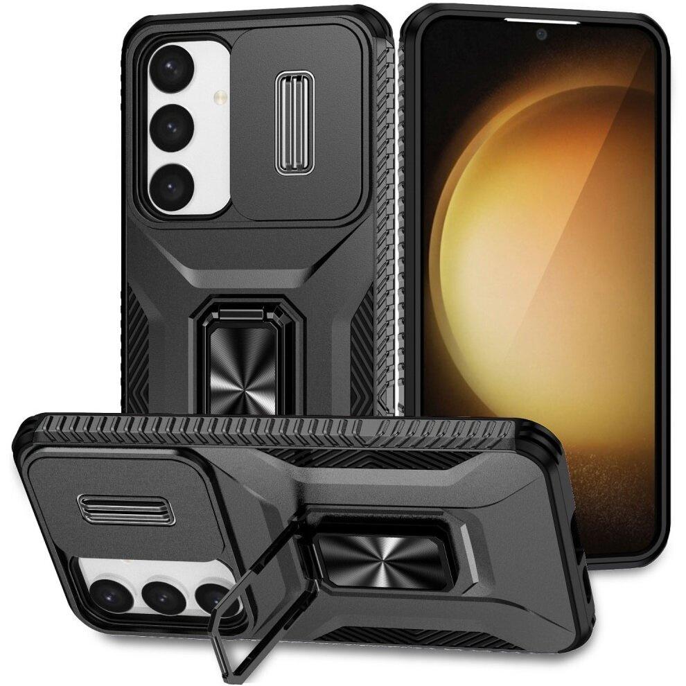 Case for Samsung Galaxy S24, Slide Lens Lid, Black