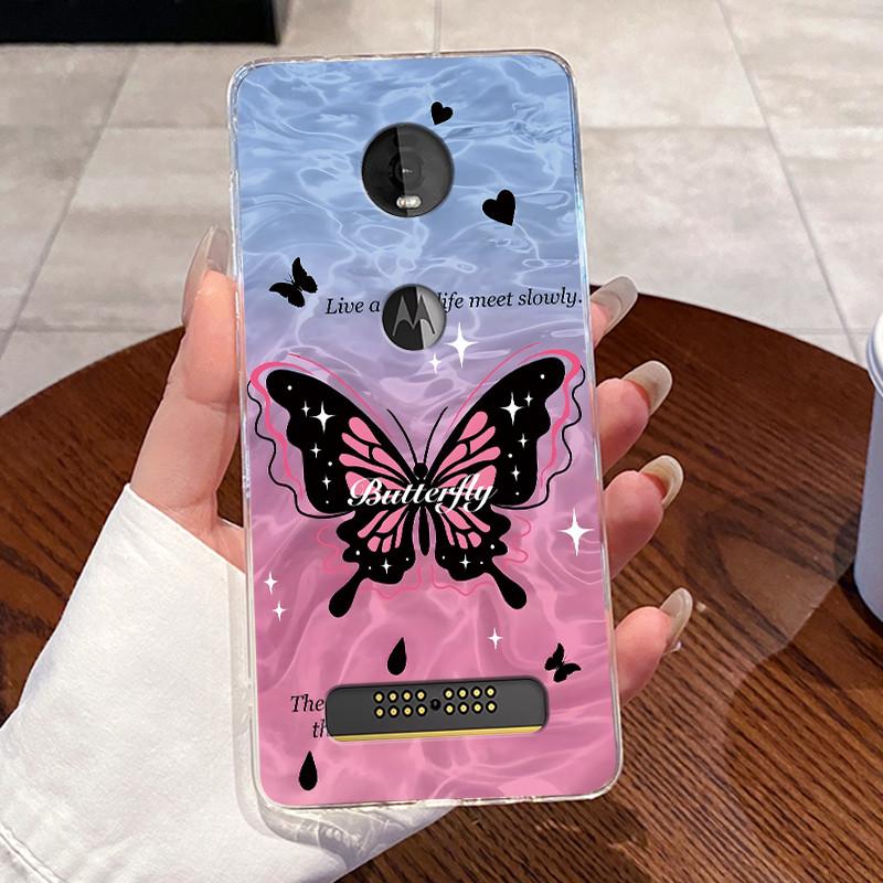 Casing For Motorola Moto Z4 Play Case Aesthetic Fashion Cute Cat Astronaut Soft Silicone Protective Cover Transparent Phone Case