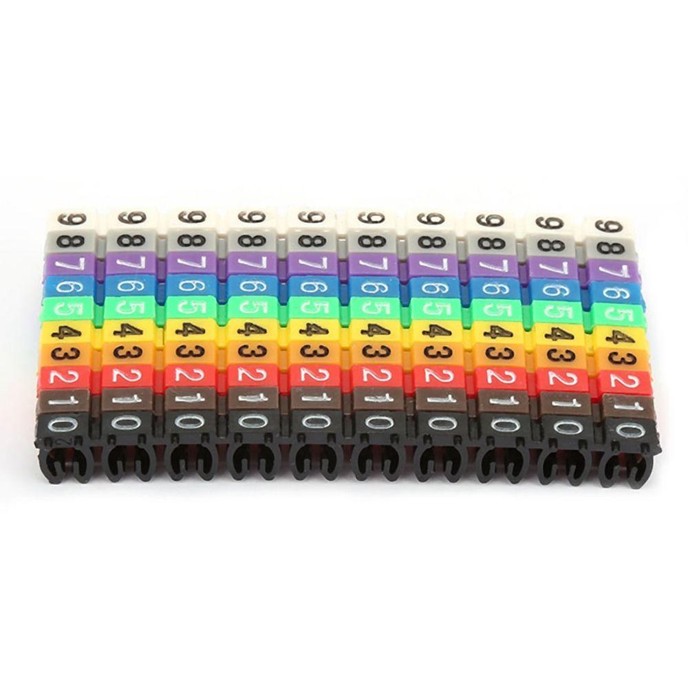 100PCS Snap-fit design Wire Number Label Plastic Materia Wire Label Tube Cable Marker  Wire Marking