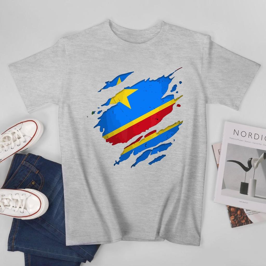 Unisex Unisex Congolese DRC Democratic Republic of Congo Flag Tshirt Tees T Shirts WoUnisex Boys 100 Cotton TShirt
