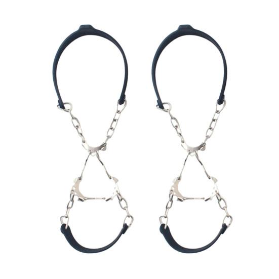 2 шт. Кошки для обуви Ледоступы Шипы для сцепления Снежные накладки Противоскользящие 6 металлических шипов Легко надеваемые кошки для ботинок Обувь Пеший туризм Альпинизм