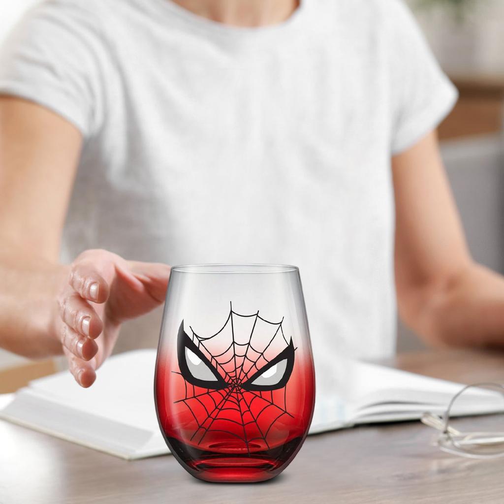 19oz Stemless Glass Tumbler Featuring Web Pattern and Eye Design Suitable for Everyday Use and Various Beverages Durable and Stylish Drinkware