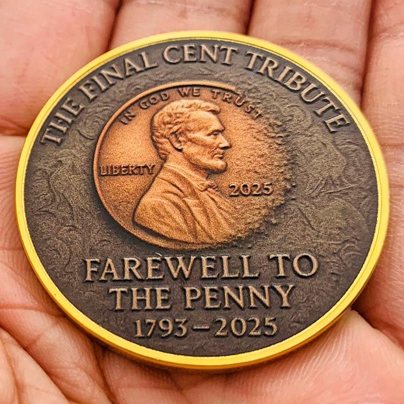 1793-2025 Lincoln, USA, gold-plated color printed commemorative medal, decorative ornament, pendant, gift coin, commemorative coin