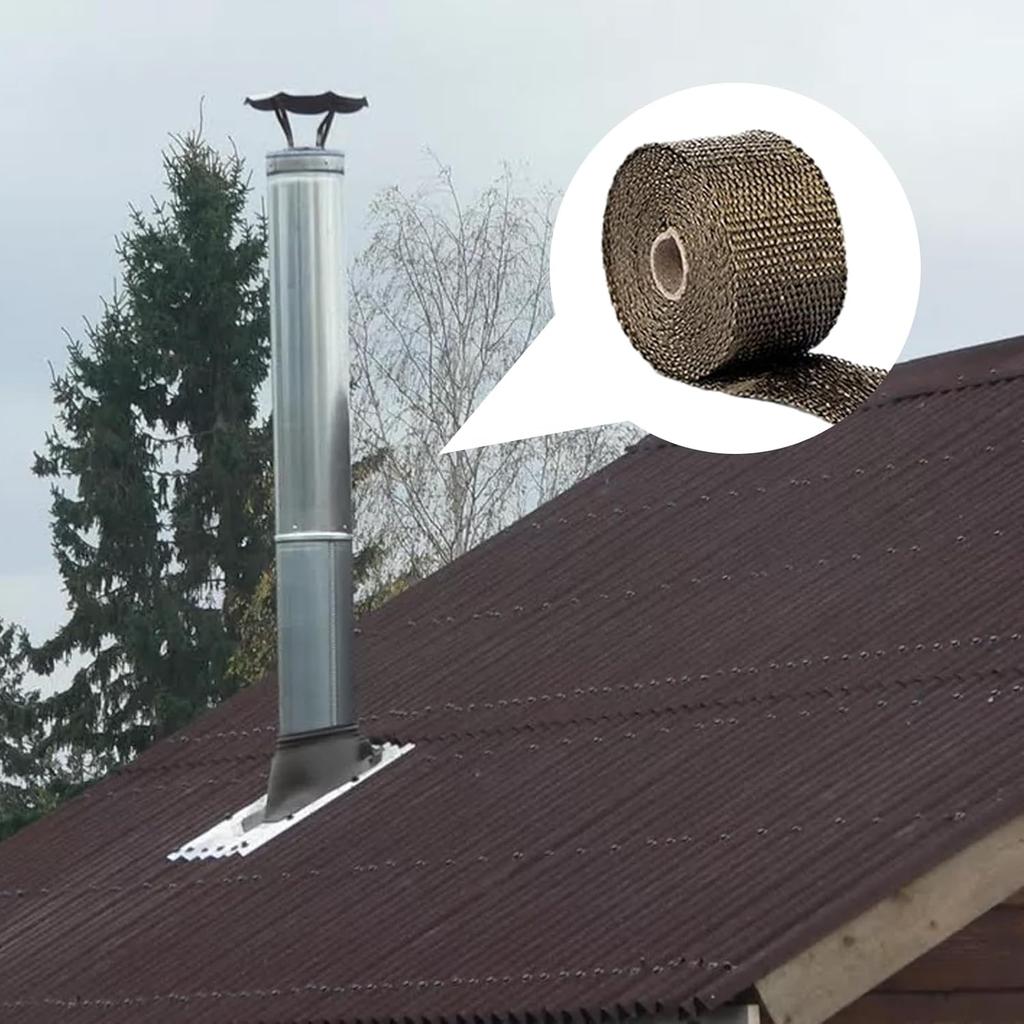 Лента для обмотки труб Защита от ожогов дымохода ,Съемная защитная лента для обмотки труб для электрического провода, обогревателя, камина, выхлопной трубы, печи