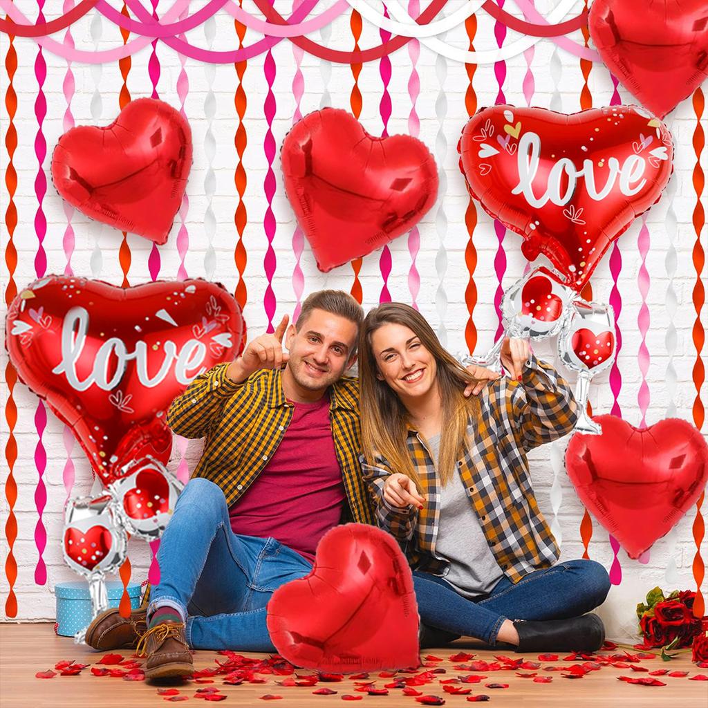1 комплект воздушных шаров в форме сердца Love Wine для сюрпризов на День святого Валентина, романтических вечеринок, предложений руки и сердца, свадеб, юбилеев