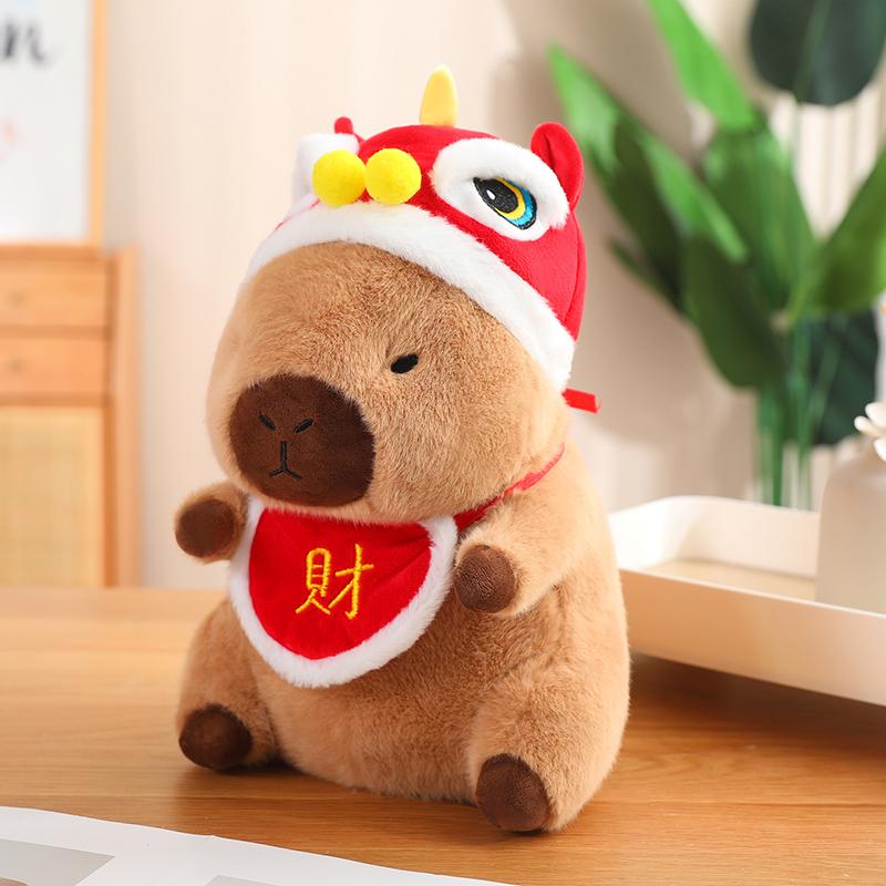 Christmas Capybara Plush Toys, Capybara Plush Toys, Creative Chinese Characters Blessing Christmas Decorations