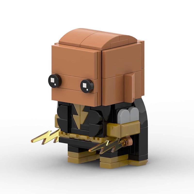 Совместимые с MOC строительные блоки квадратная голова мальчик черный Адам мелкие частицы DIY модель строительного блока развивающая детская игрушка подарок